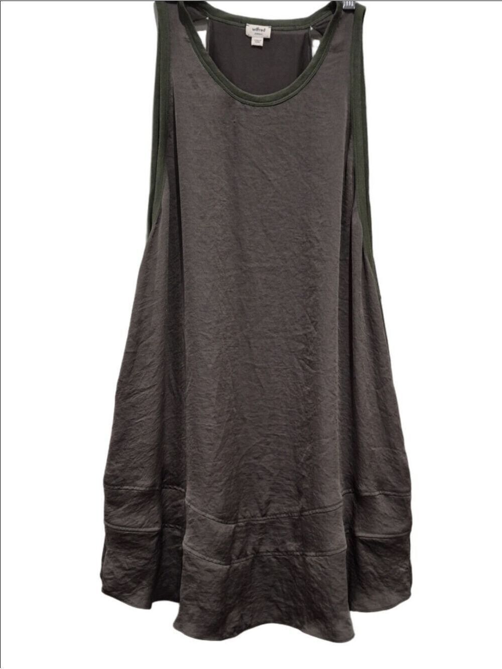 Wilfred Aritzia Olive Green Racerback Cutout Mini Dress - Size Small
